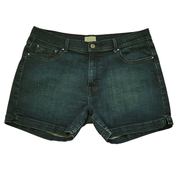 Levi's 515 Short Denim Jean Shorts Festival Dark Wash Stretch Size 12 - Picture 1 of 9